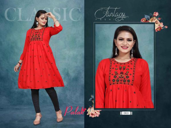 Aagya Palak 2 Rayon Fancy Embroidery Kurti